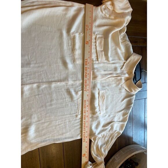 NWT Free People Blouse Top Women's M Ivory  Long Sleeves Collared - Picture 6 of 7
